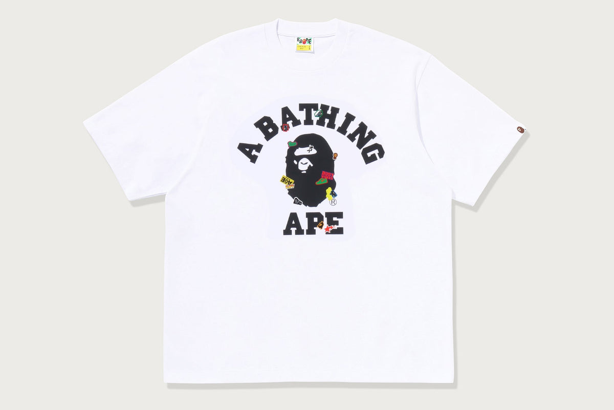 BAPE STICKER COLLEGE RELAXED FIT TEE MENS