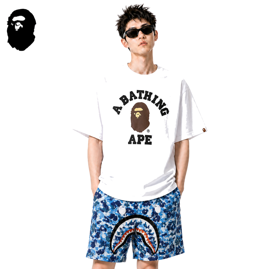 BAPE College Ape Head Men's Graphic T-Shirt - White