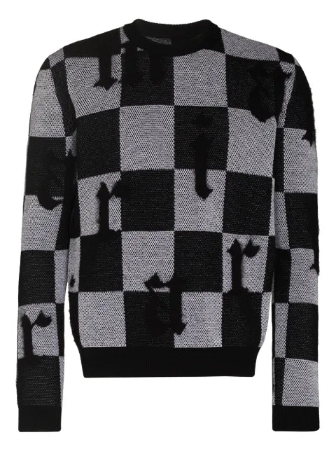 AMIRI checked two-tone cashmere jumper
