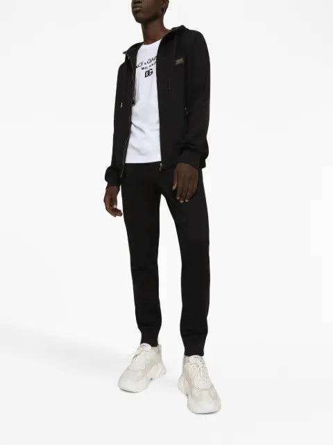 Dolce & Gabbana logo-tag zip-up hoodie