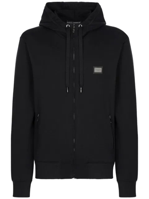 Dolce & Gabbana logo-tag zip-up hoodie