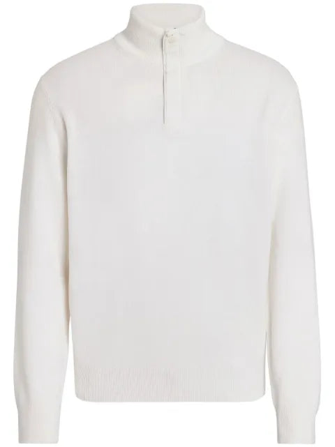 Zegna half-zip fastening knit jumper