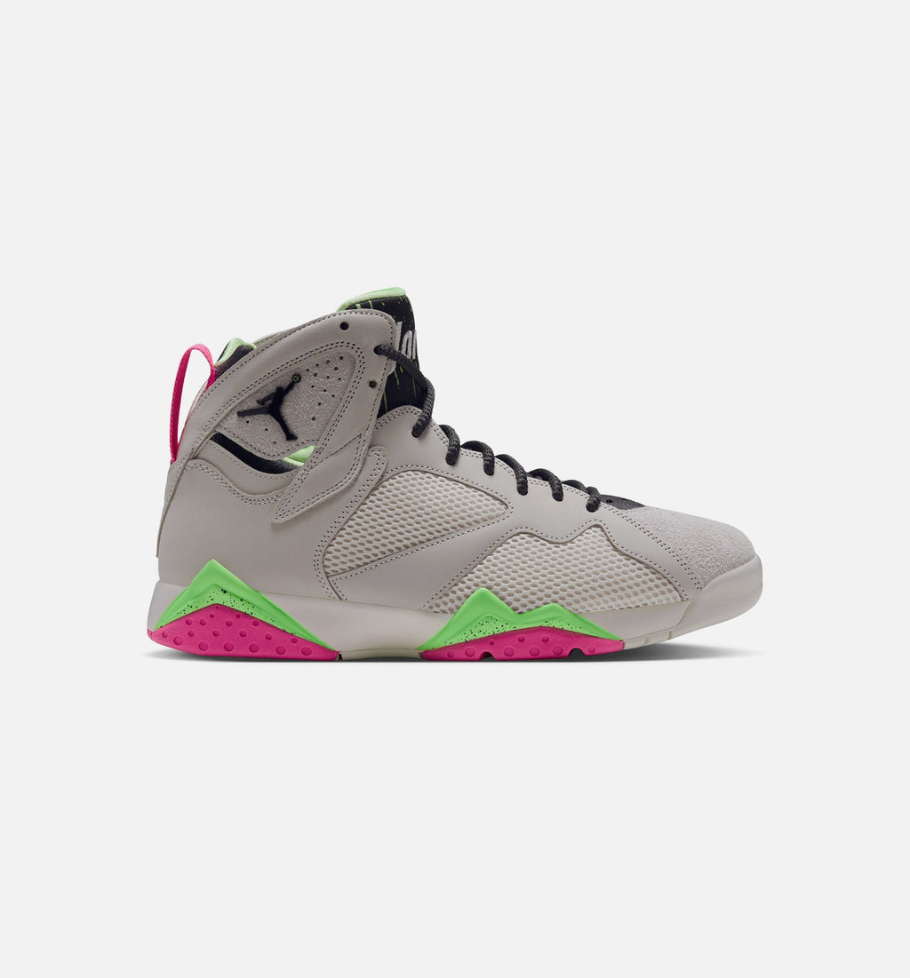 Air Jordan 7 Retro Tennis Day Men's Lifestyle Shoes - Phantom / Lime Blast / Pink Blast