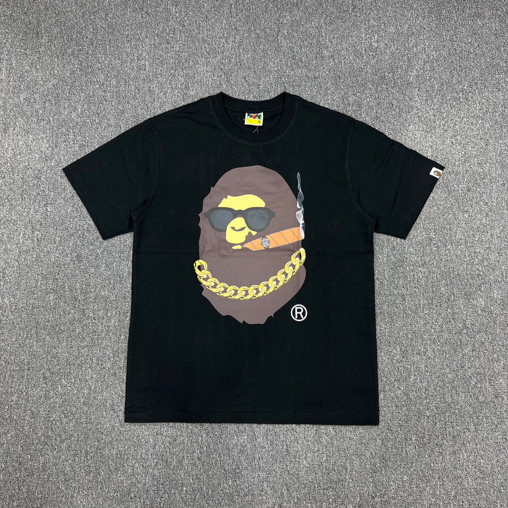 BAPE Los Angeles Exclusive Smoking Ape Head Cuban Chain Cigar OG Tee Oversized Unisex T-Shirt