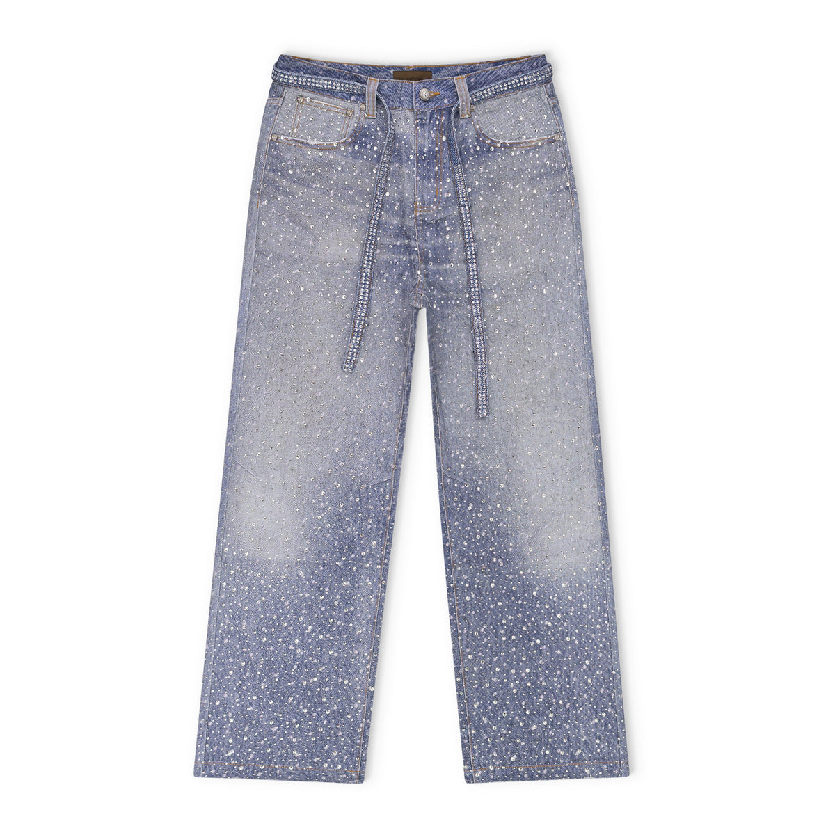 Blue 20K Swarovski Diamond Boro Jeans