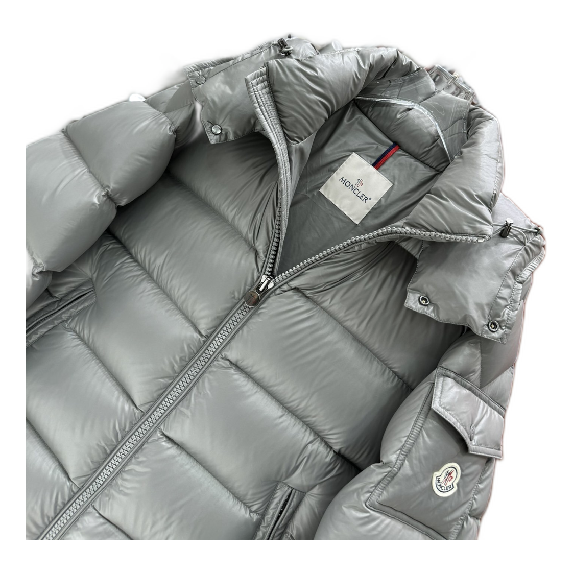 Moncler Maya Hooded Puffer Jacket – Gray | Premium Down