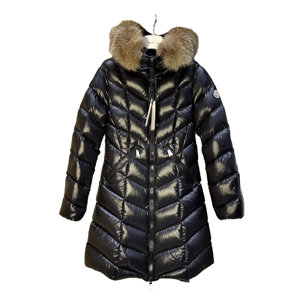 Moncler Fulmarus Chevron-Quilted Hooded Puffer Coat – Black