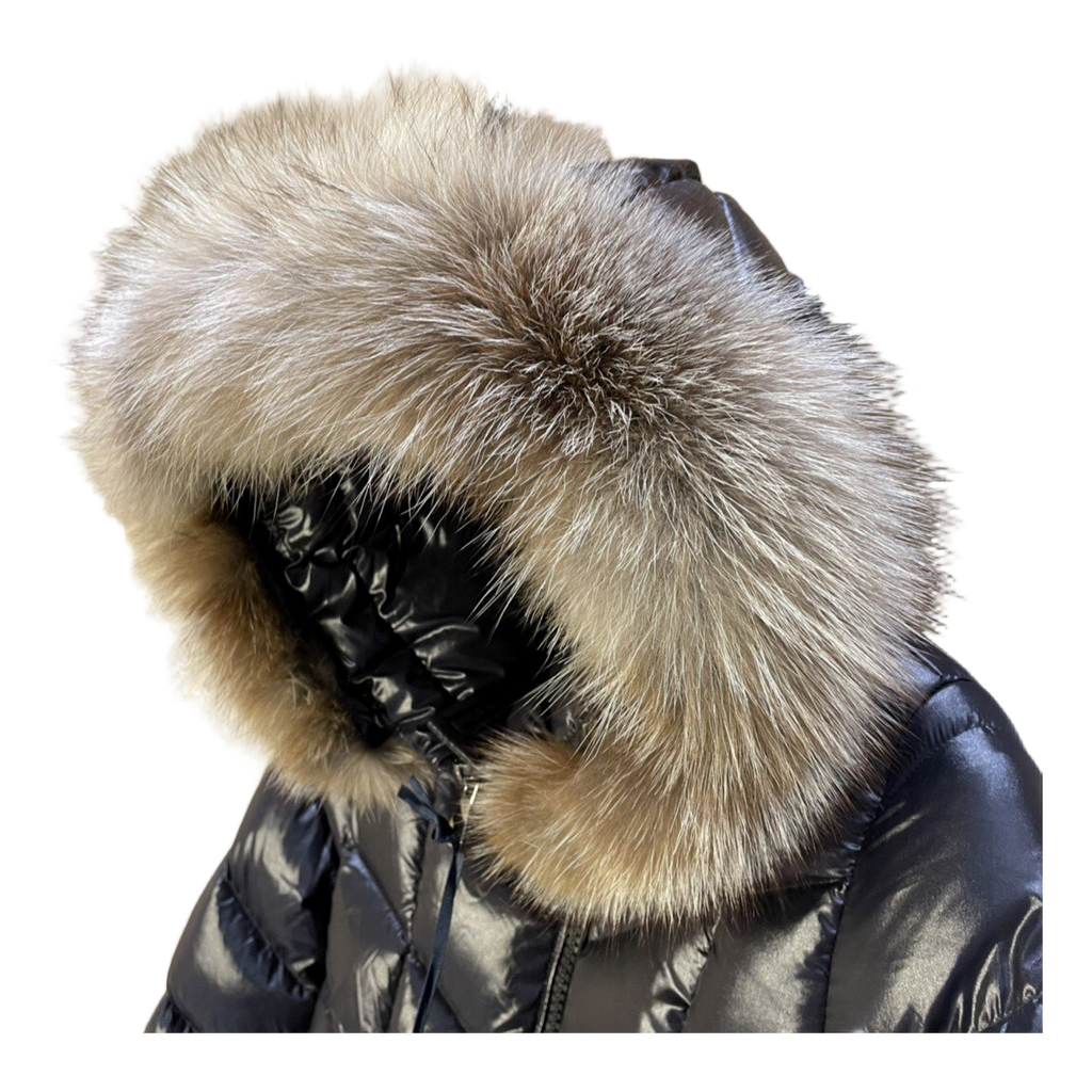 Moncler Fulmarus Chevron-Quilted Hooded Puffer Coat – Black