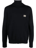 Dolce & Gabbana logo-patch roll-neck jumper