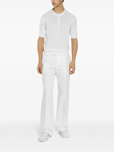 Dolce & Gabbana logo-embroidered silk knitted top
