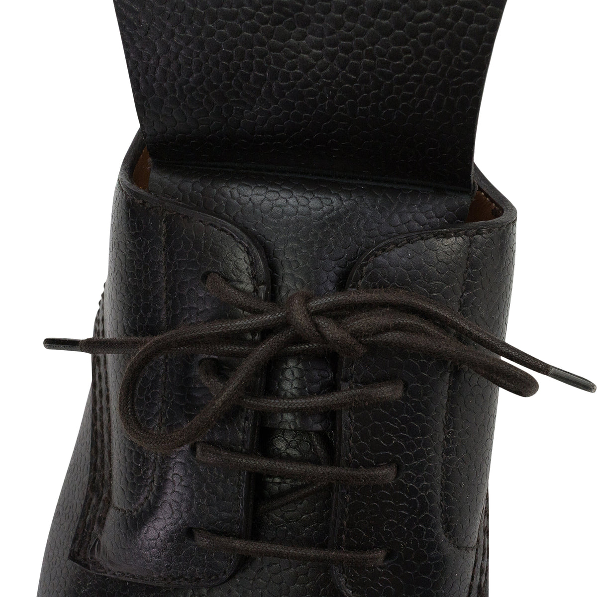 BLACK FLAP OVER LACEUP OXFORDS