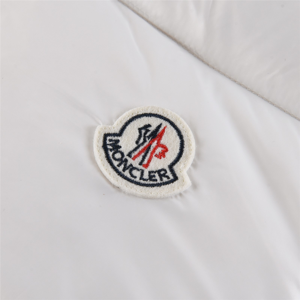Moncler Tricolour Sleeve-Stripe Hooded Puffer Jacket – White | Premium Down