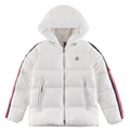 Moncler Tricolour Sleeve-Stripe Hooded Puffer Jacket – White | Premium Down