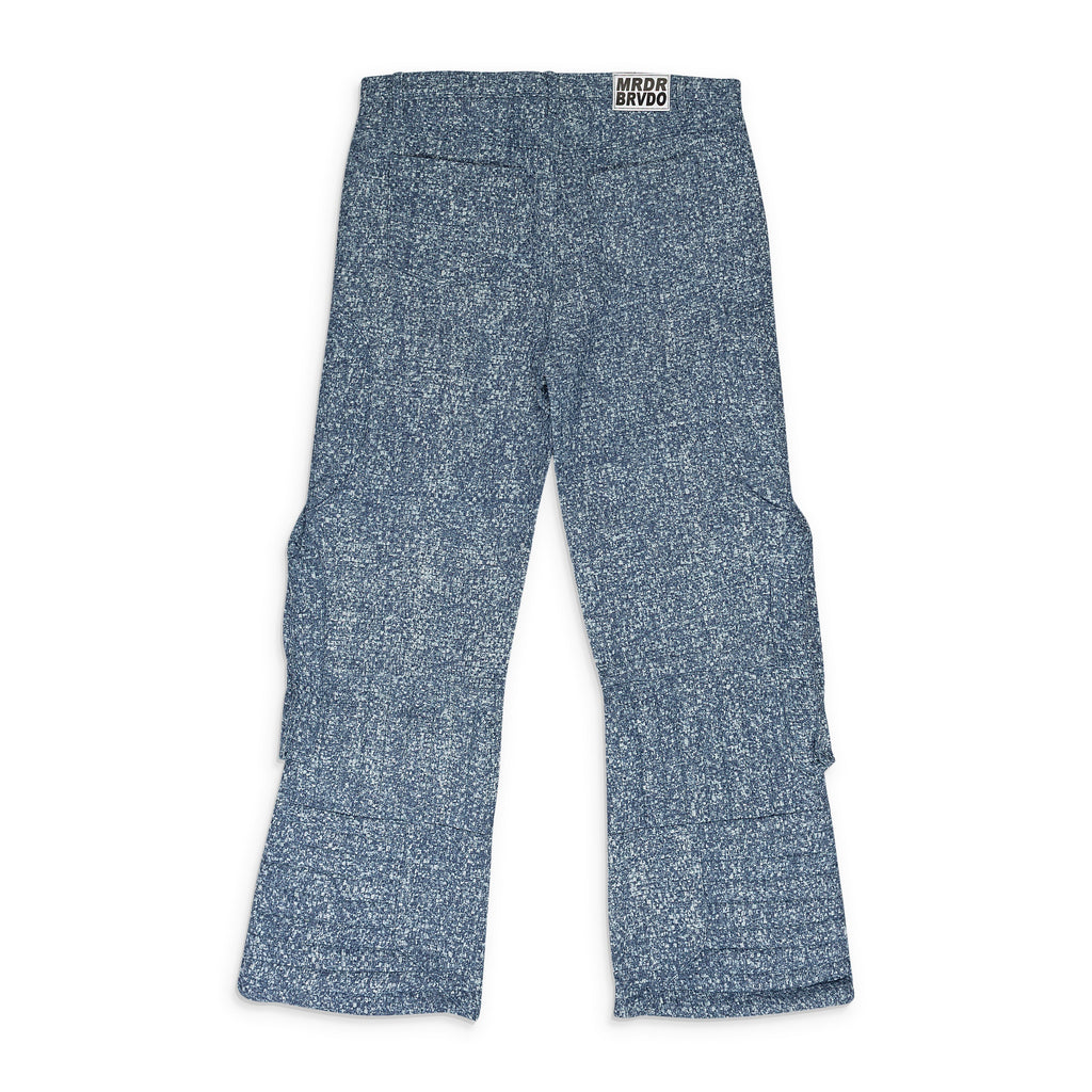 INDIGO RAISED WINDOW WOVEN PANTS