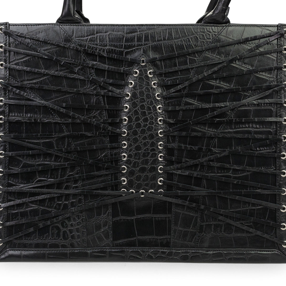 BLACK ARCH TOTE XL MESSENGER BAG