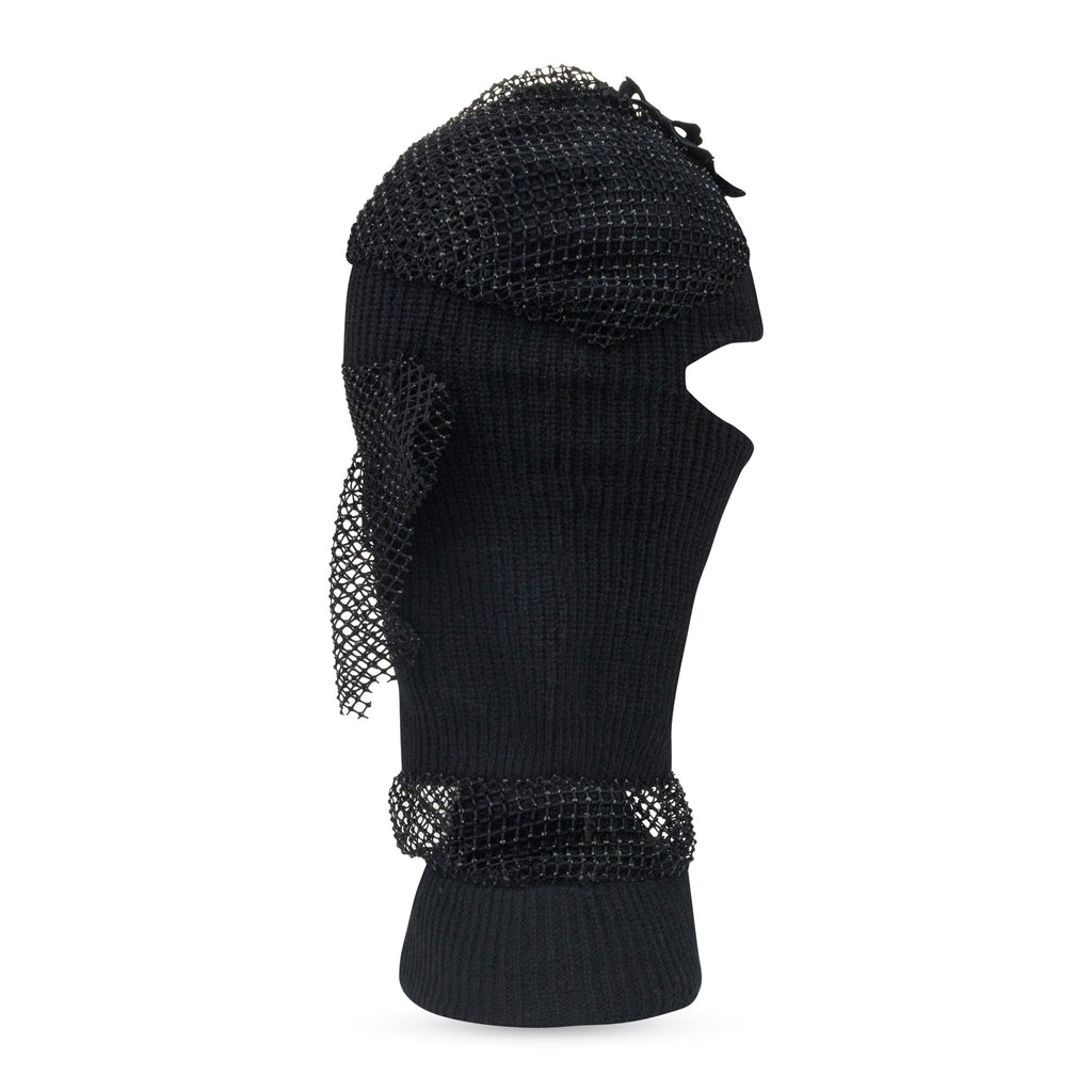 BLACK OVERLAY FACE MASK BASEBALL CAP