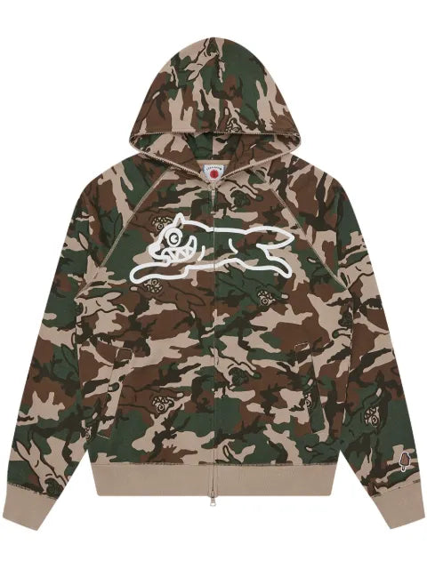 ICECREAM Running Dog Woodland Camo hoodie