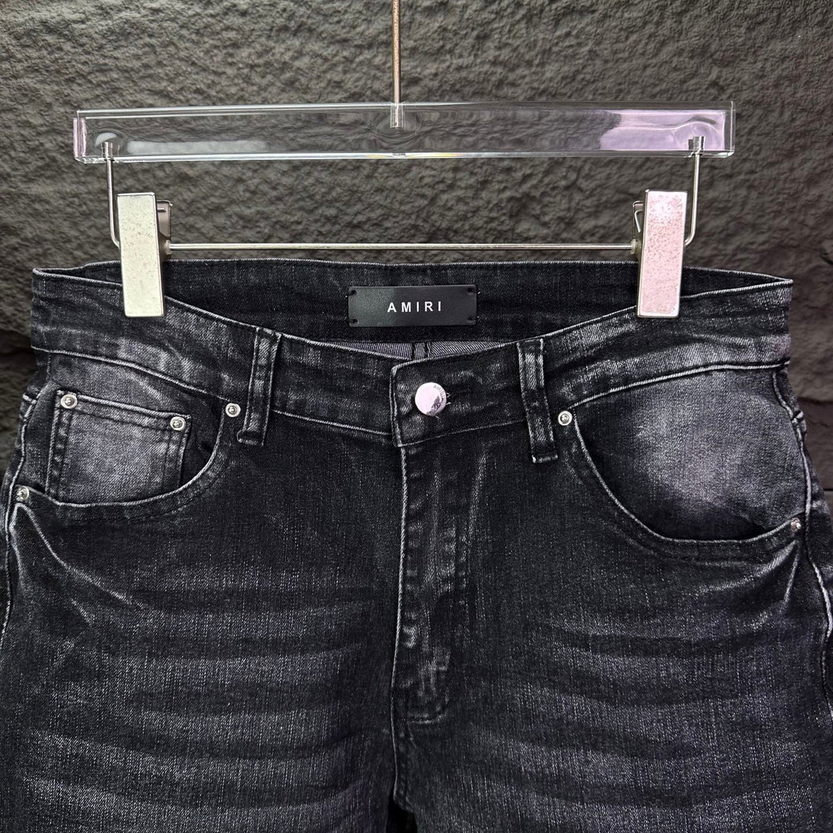 AMIRI Logo‑Print Multi‑Rip Distressed Slim‑Fit Denim Jeans