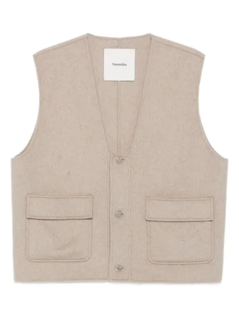 Nanushka flap-pockets cropped gilet