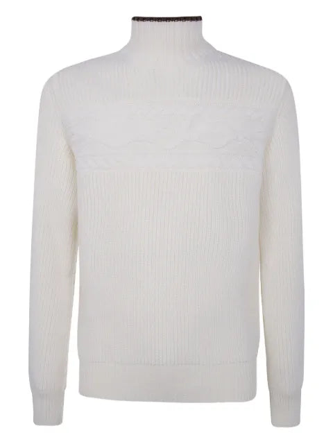 Zegna cable-knit high-neck sweater