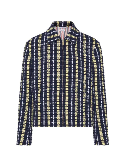 Thom Browne repp stripe Grosgrani tweed golf jacket