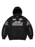 Supreme logo-patch zip-fastening hoodie