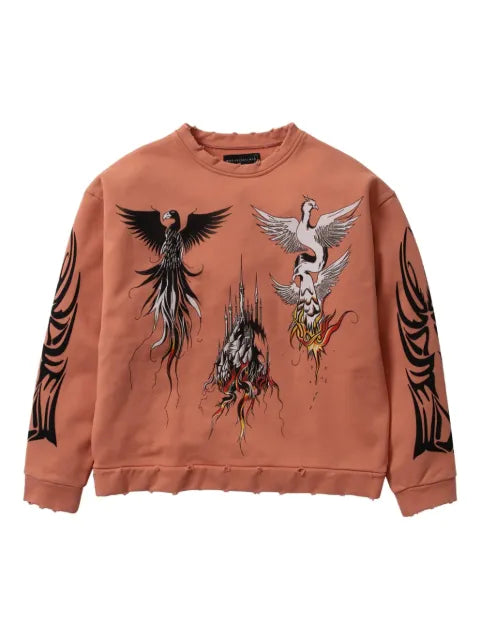 Who Decides War Nefarious Winged crew-neck sweatshirt