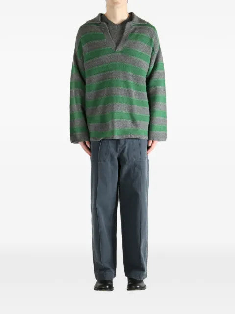The Elder Statesman striped V-neck sweater