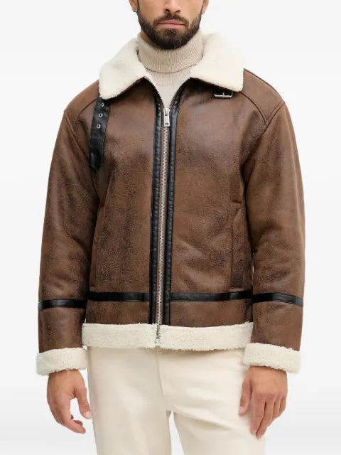 Lindbergh shearling-trim jacket