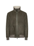 Brunello Cucinelli suede curly shearling bomber jacket