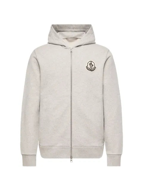 Moncler sketched logo zip-up cotton hoodie