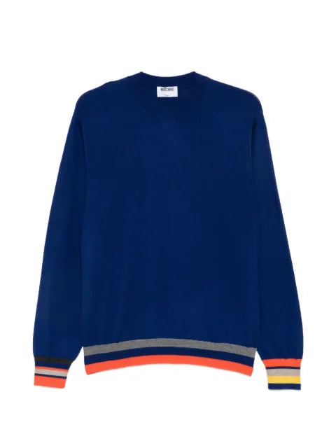 Moschino stripe-trim wool sweater