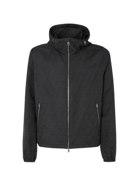 FENDI black FF Zucca jacquard nylon blouson