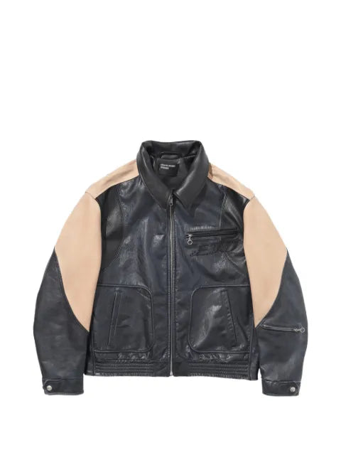 Enfants Riches Déprimés Combaittimento colour-block leather jacket