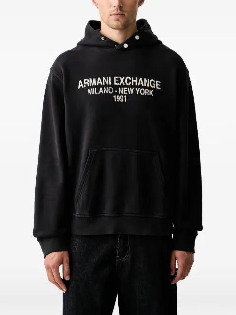 Armani Exchange logo-print hoodie