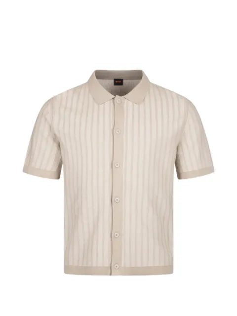 BOSS ribbed-knit short-sleeve cardigan