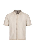 BOSS ribbed-knit short-sleeve cardigan
