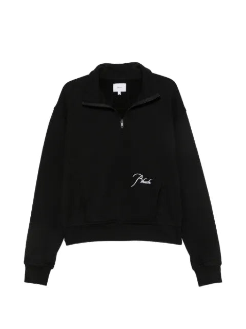 RHUDE logo-embroidered quarter-zip sweatshirt