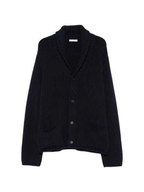 The Row Dor shawl-collar waffle-knit cardigan