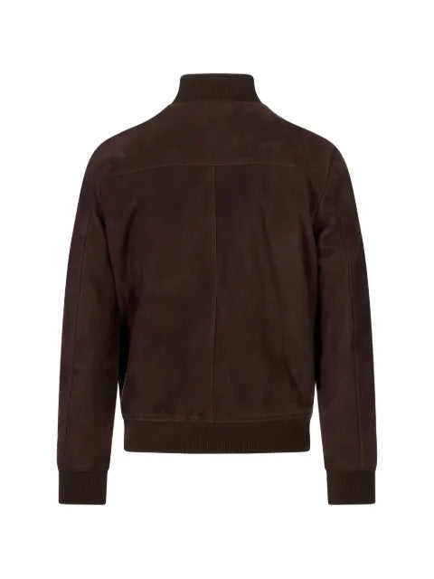 Stewart button-up suede bomber jacket