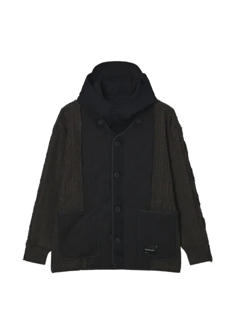 FIVE CM quilted cable-knit hooded jacket
