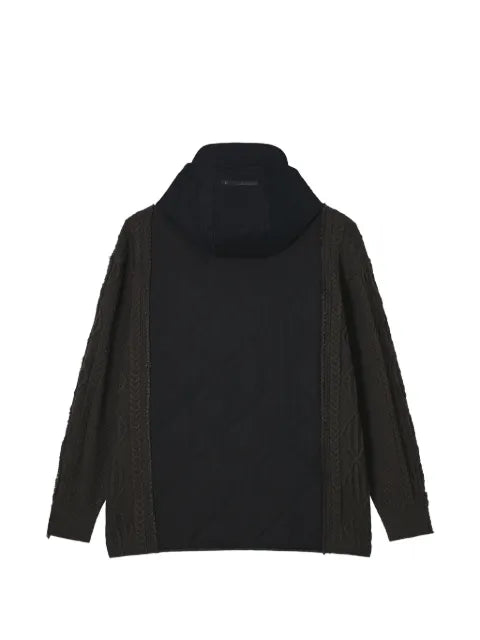 FIVE CM quilted cable-knit hooded jacket