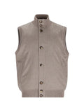 Brunello Cucinelli ribbed-trim button-up gilet