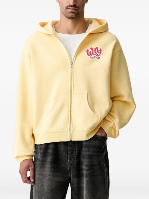 Willy Chavarria logo-print zip-up hoodie