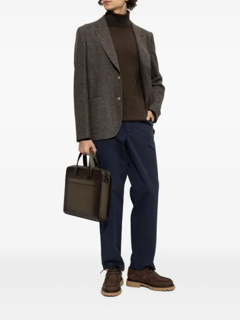 Paul Smith brown check wool patch-pocket buggy-lined blazer
