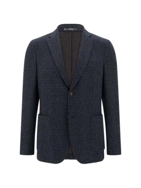 Boggi Milano blazer houndstooth cotton blend B jersey