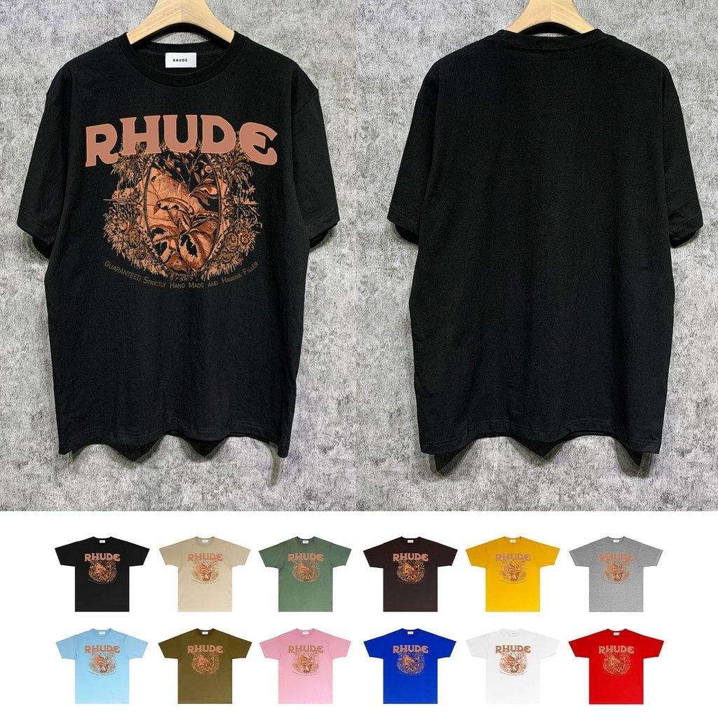 Rhude T-shirts Printed Trendy Pure Cotton