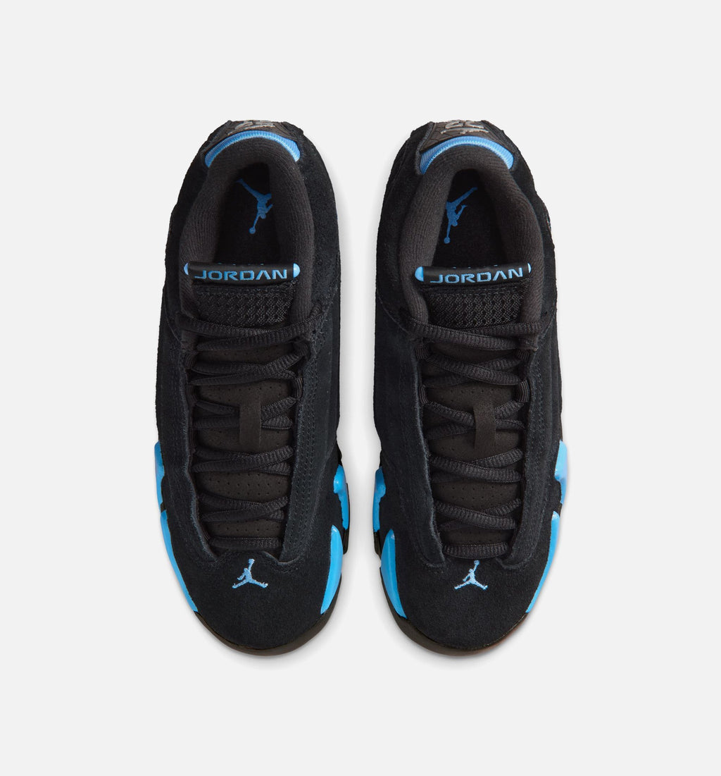 Air Jordan 14 Retro Black University Blue Big Kids' Sneakers - Black / White / University Blue
