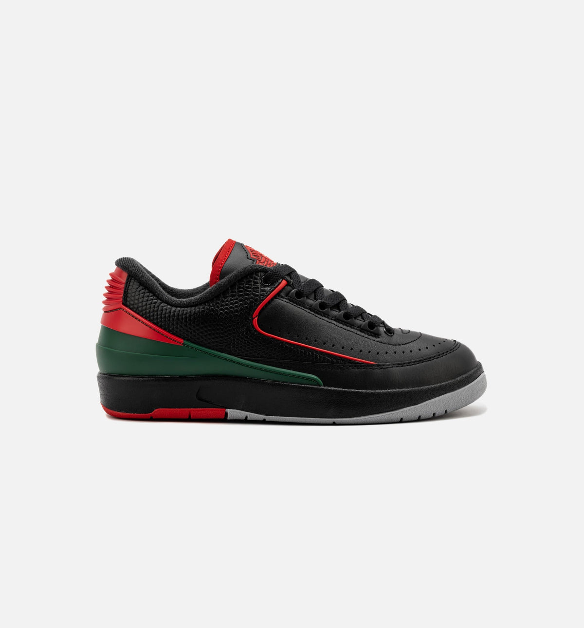 Air Jordan 2 Retro Low Christmas Big Kids' Lifestyle Shoes - Black/Fire Red/Cement Grey