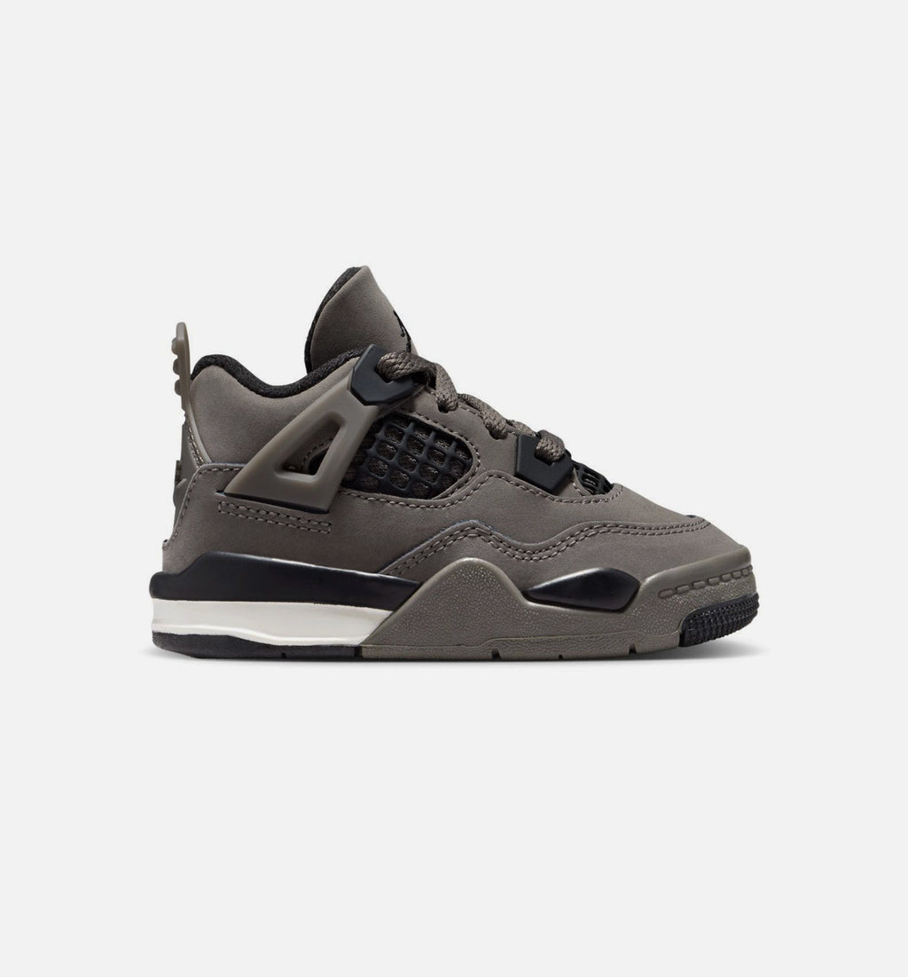 Air Jordan 4 Retro Cave Stone and Black Infant/Toddler Lifestyle Shoe